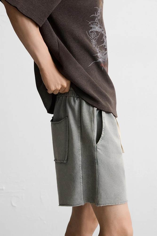 BERMUDA RELAXED FIT DÉLAVÉ