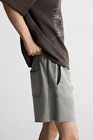 BERMUDA RELAXED FIT DÉLAVÉ
