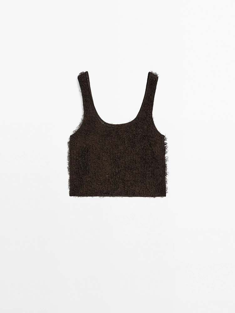 Bouclé knit top with thread detail - Studio