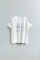 T-SHIRT CUT OUT IMPRIMÉ BRILLANT