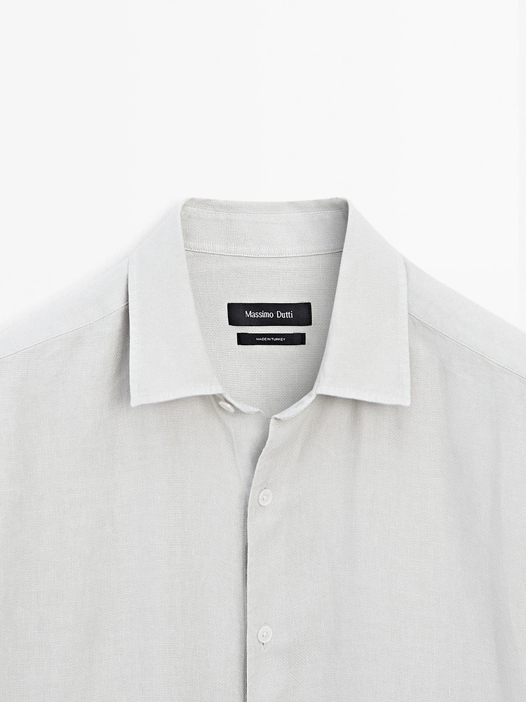 Slim fit linen blend shirt