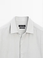 Slim fit linen blend shirt