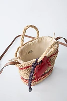 RAFFIA CROSSBODY BAG WITH CRAB CHARM