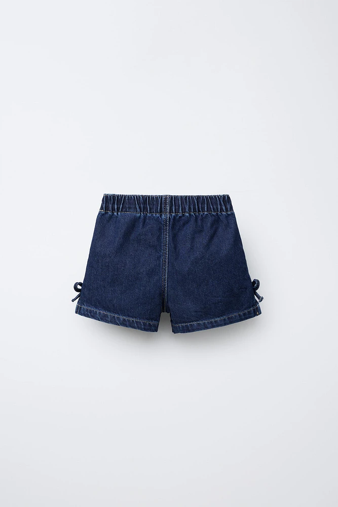 SHORT EN DENIM AVEC NŒUDS