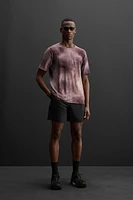 TIE-DYE PRINT PERFORATED T-SHIRT