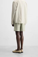 100% LINEN BERMUDA SHORTS