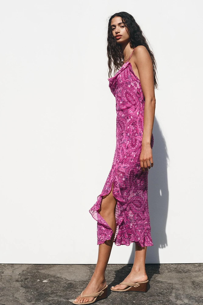 PRINTED MIDI DRESS
