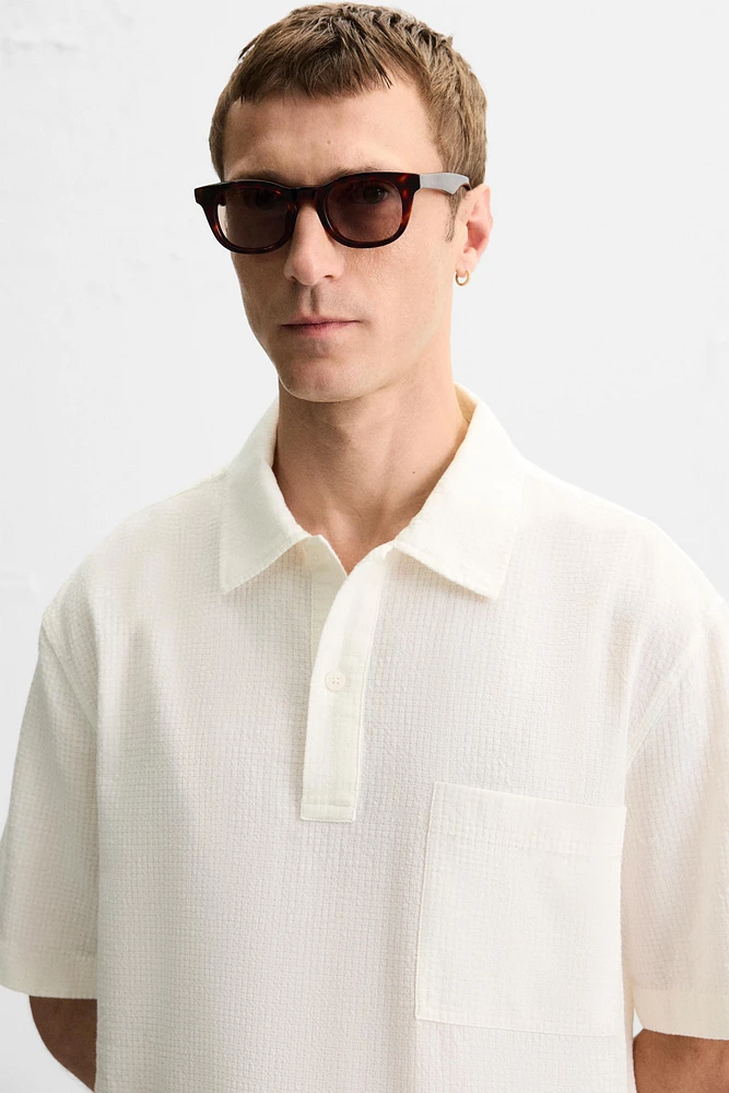 CHEMISE POLO JACQUARD À CARREAUX