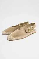 SPLIT LEATHER BRAIDED SLINGBACKS