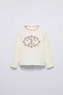 EMBROIDERED RIB T-SHIRT