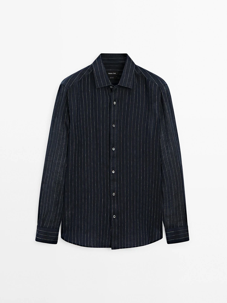 100% linen pinstripe shirt