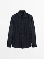 100% linen pinstripe shirt