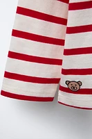 HEAVYWEIGHT STRIPED EMBROIDERED T-SHIRT