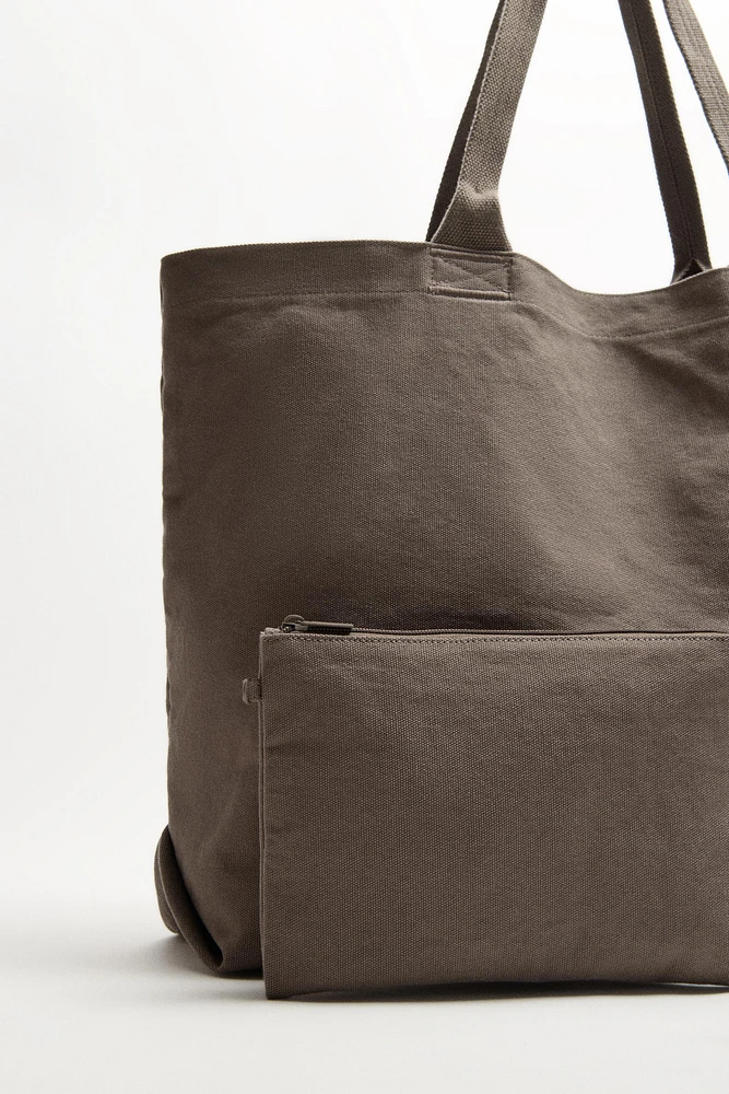 WASHED CANVAS TOTE BAG