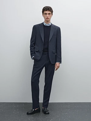 Pantalon de costume en laine mélangée