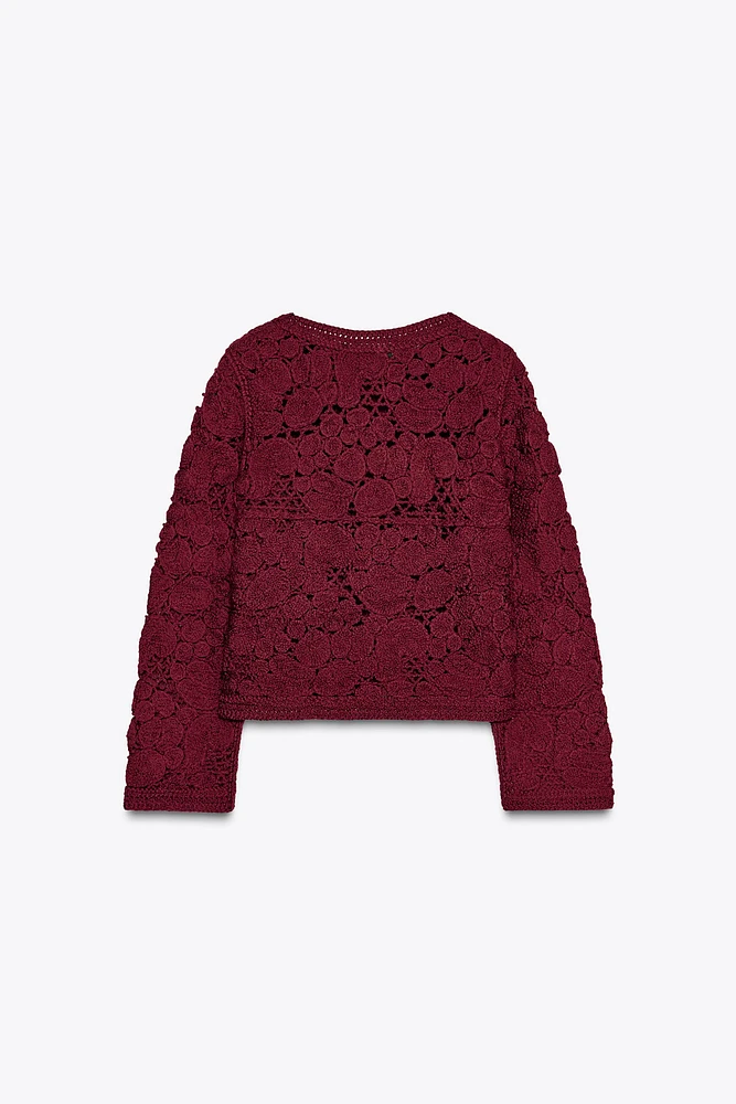 VESTE EN MAILLE MACRAMÉ