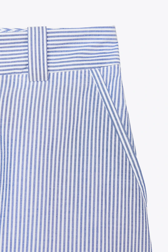PANTALON JUPE-CULOTTE RAYURES BRODÉES