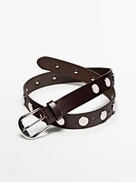Ceinture en cuir nappa à clous