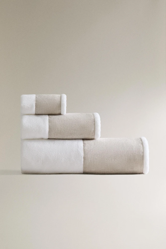 COTTON AND LINEN BATH TOWEL