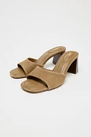 SUEDE HEELED SANDALS