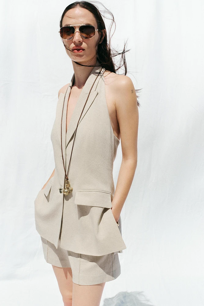 HALTER LINEN VEST