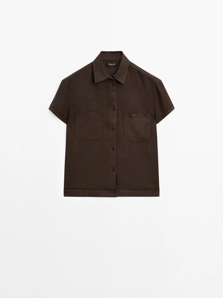 100% linen short sleeve shirt