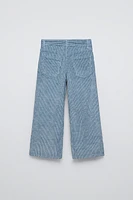 WIDE LEG CORDUROY WASHED EFFECT PANTS