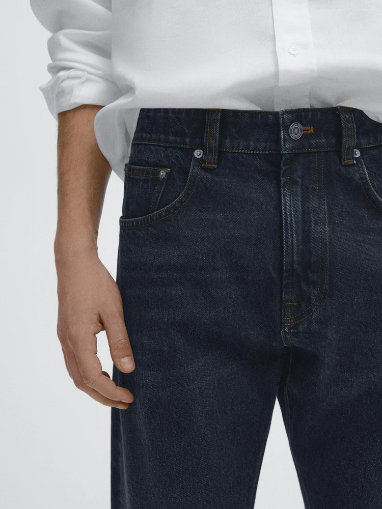 Jean regular fit overdyed en coton