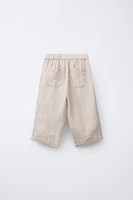 100% LINEN CROSSOVER PANTS