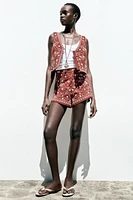 EMBROIDERED MIRROR VEST