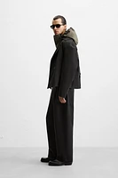 SHORT TECHNICAL FABRIC TRENCH COAT