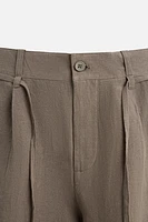 BERMUDA 100 % LIN CEINTURE