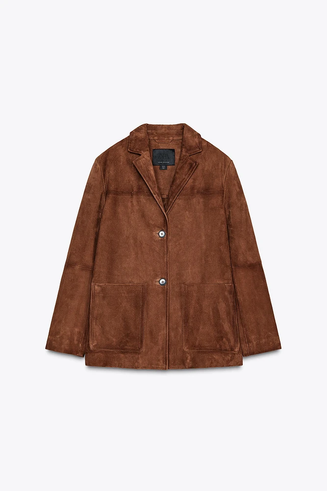 100% SUEDE OVERSIZE BLAZER ZW COLLECTION LIMITED EDITION