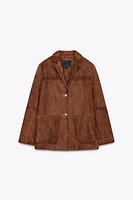 100% SUEDE OVERSIZE BLAZER ZW COLLECTION LIMITED EDITION