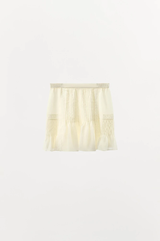 JUPE PLISSÉE DENTELLE