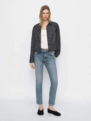 Slim fit mid-rise cropped jeans