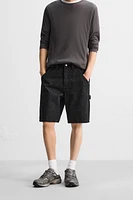 CARPENTER POCKET DENIM SHORTS