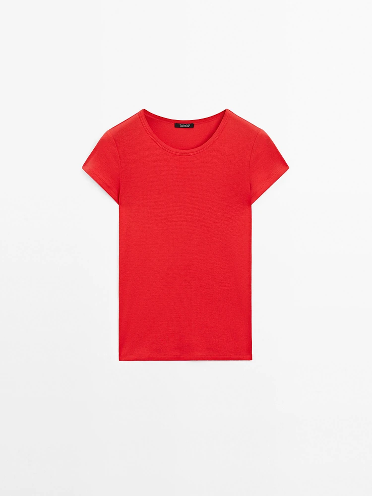 T-shirt à manches courtes en coton mélangé