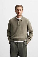 WOOL BLEND KNIT POLO