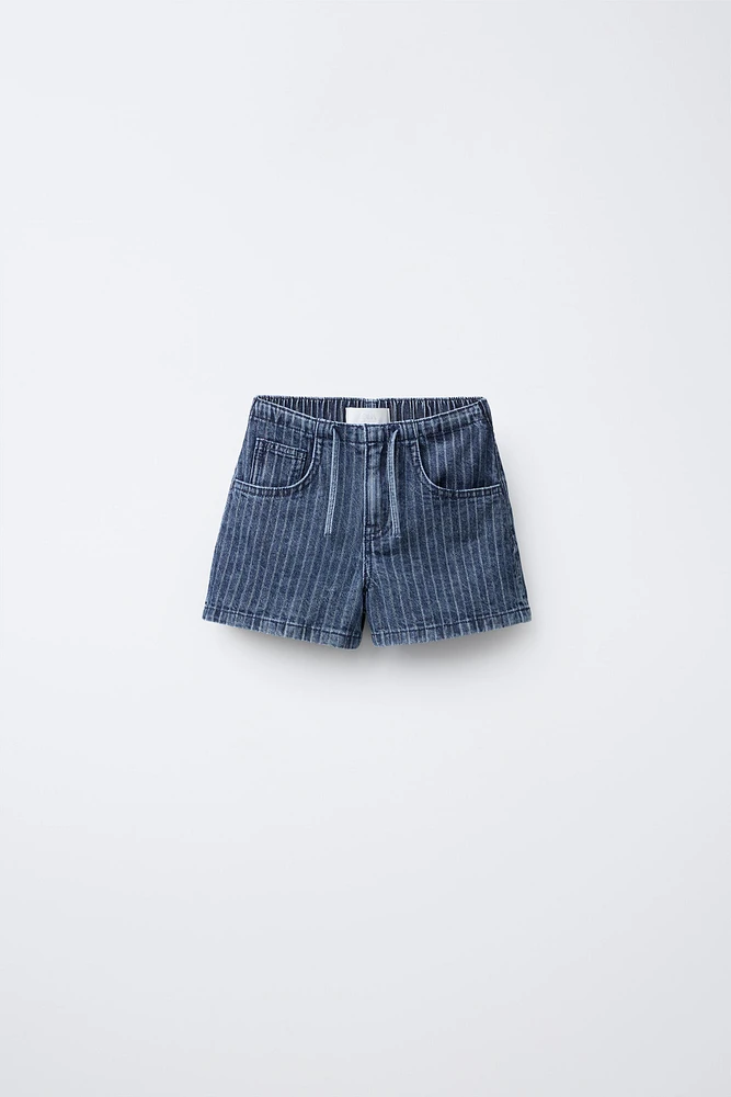 SHORT EN JEAN À RAYURES