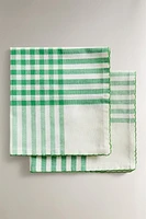 SET OF DYED COTTON CHECK NAPKINS (SET OF 2)