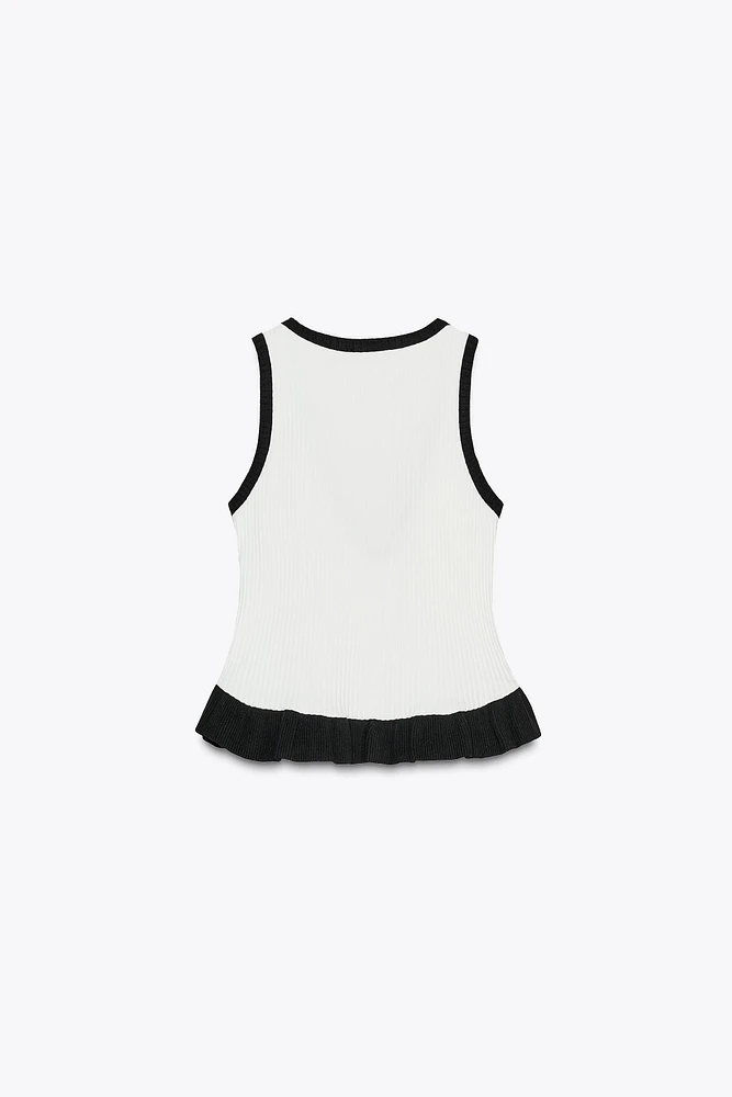 TOP CONTRASTE TRICOT