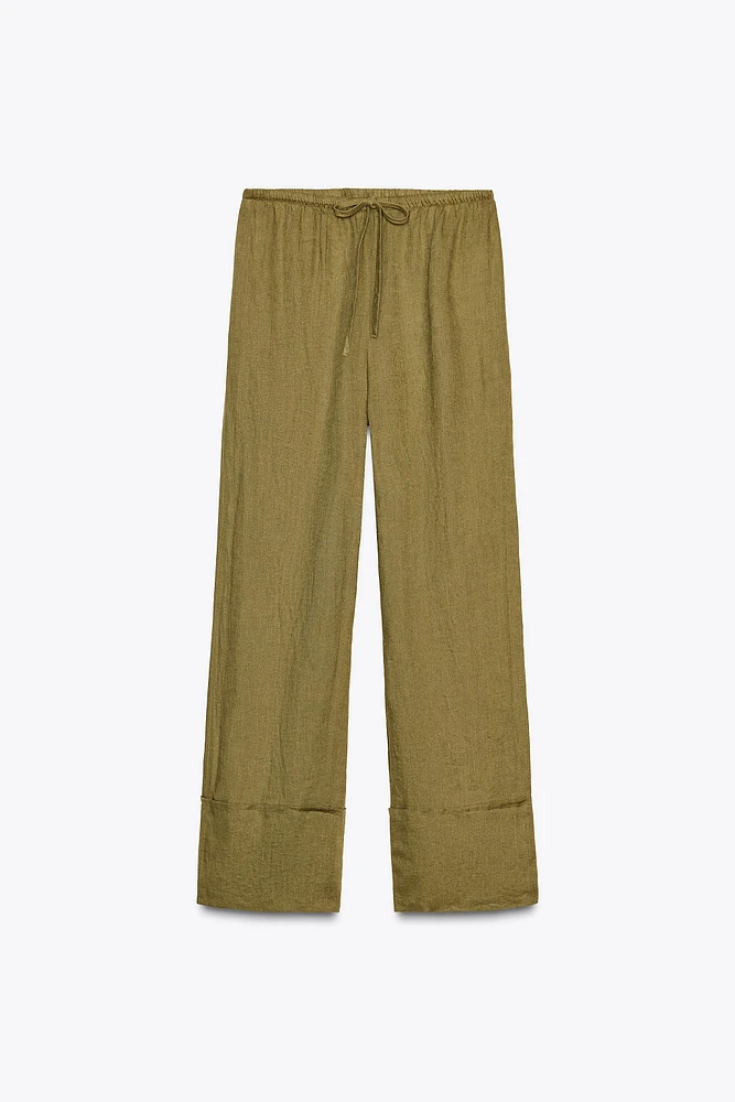 PANTALON LARGE 100 % LIN COLLECTION ZW