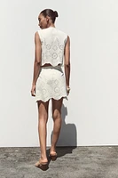 EMBROIDERED EYELET VEST TOP