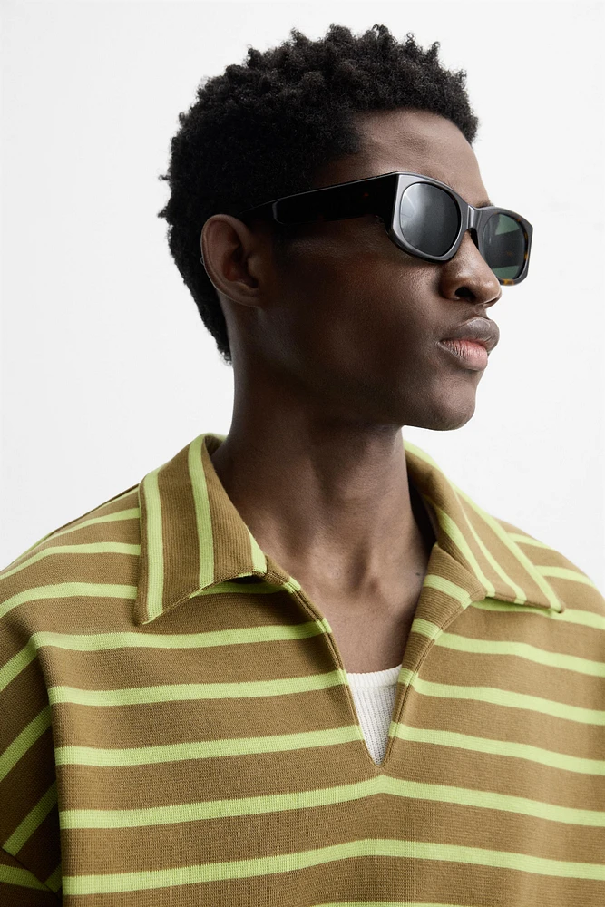 STRIPED RELAXED FIT POLO SHIRT