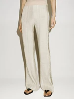 Pantalon flare en lin mélangé - Limited Edition