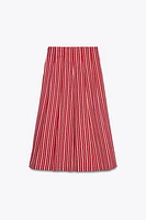 STRIPED MIDI SKIRT