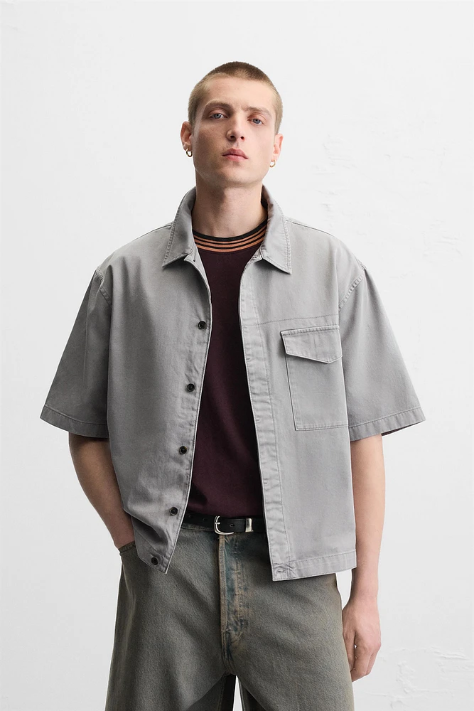 WASHED POCKETED OVERSHIRT