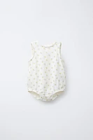 TEXTURED FLORAL ROMPER