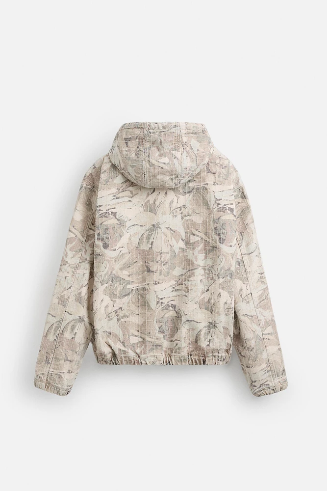 ABSTRACT PRINT DENIM JACKET